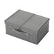 thumbnail image 2 of Cajas de almacenamiento plegables pequeñas de doble tapa de tela gris con asas para juguetes, estantes, ropa, papeles, libros, 2 of 6