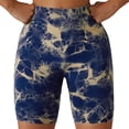 thumbnail image 1 of Pantalones Cortos De Yoga para Mujer Tie Dye Sin Costuras Elásticos para Mujer Levantamiento De Glúteos Pantalones Cortos De Yoga De Talle Alto para Deportes Correr Fitness Azul S, 1 of 6
