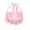 Pink, variant on HOARBOEG Faux Rattan Weave Flower Basket 8.27", White Woven Storage Fruit Basket with Handle, Country Decor Floral Centerpiece for Wedding Party Home