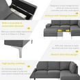 thumbnail image 6 of YODOLLA 85.5" Sectional Sofa with Armrest Storage, Right Facing Convertible Couch for Living Room, Gray, 6 of 7