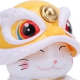 thumbnail image 3 of Yajisi Lion Dance Lucky Cat Car Dashboard Ornament Solar Powered Auto Nodding Figurine 3.7 inches / 9.5 cm Yellow, 3 of 5
