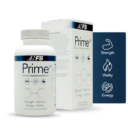 NF Sports Prime-XD Mens Health Support, Testosterone Support, Increased Energy & Muscle Building, Improves Virility, Renew Strength & Stamina (60 Supplement Capsules)