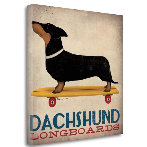 Tangletown Fine Art 'Dachshund Longboards' Graphic Art Print on Wrapped Canvas