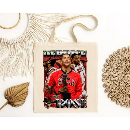 vintage Derrick Rose MVP Graphic Tote Bag-TH5026
