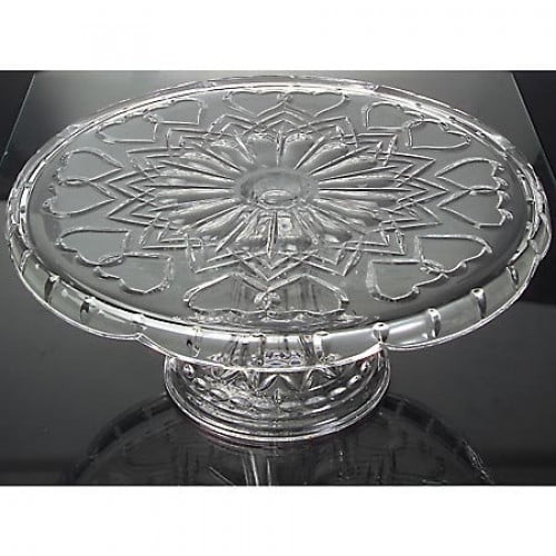 Godinger Crystal Heart Cake Plate