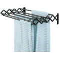 thumbnail image 2 of mDesign Metal Wall Mount Accordion Expandable Retractable Clothes Air Drying Rack, 2 of 4