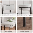 thumbnail image 3 of Woodty Dining Room Chairs, Modern Medieval Circular Dining Arm Chairs, Fabric and Metal, White Set of 2, 3 of 7
