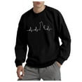 thumbnail image 1 of PEASKJP Sweat-Shirt Unisexe à Col Rond Imprimé avec Haut de Mode Léger et Doux (Noir, L), 1 of 3