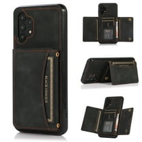 Allytech for Samsung Galaxy Note 10 Plus/Note 10  Case with Card Slots, Vegan PU Leather Wallet Case Folding Stand Magnetic Snap Shockproof Business Style Case for Galaxy Note 10 (6.8" 2019), Black