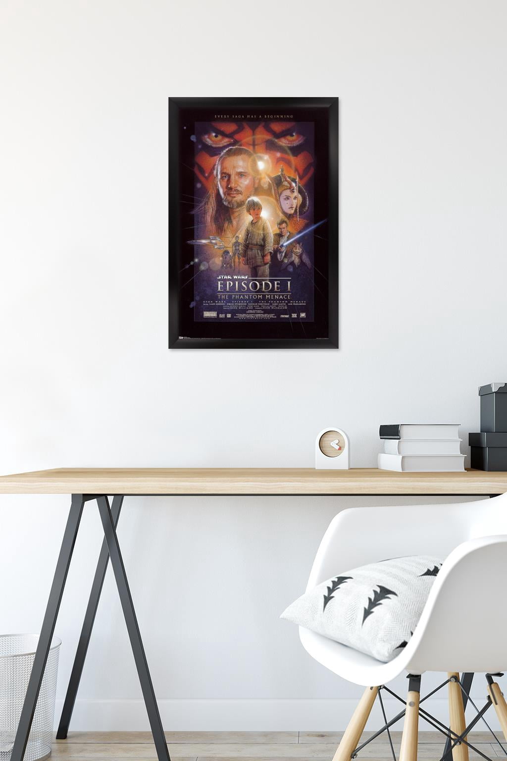 Star Wars: The Phantom Menace - One Sheet Wall Poster, 14.725" x 22.375", Framed