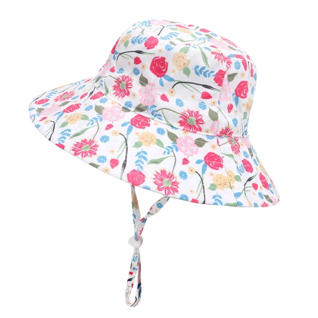 Sombrero para el sol para bebé, ajustable, para exteriores, para nadar, playa, piscina, sombrero para niños, ala ancha, correa para la barbilla, sombrero de juego de verano