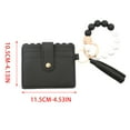 thumbnail image 2 of Leather Wristlet Wallet for Women with Keychain, Boho Style Beaded Key Ring Bracelet RFID Card Holder Elastic Keyring for Women (1PC, Black), 2 of 8