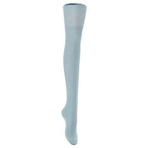 Lian LifeStyle Women's 1 Pair Fashion Thigh High Cotton Socks Over Knee High Leg Warmers LLS1025 Size 6-9(Sky Blue)