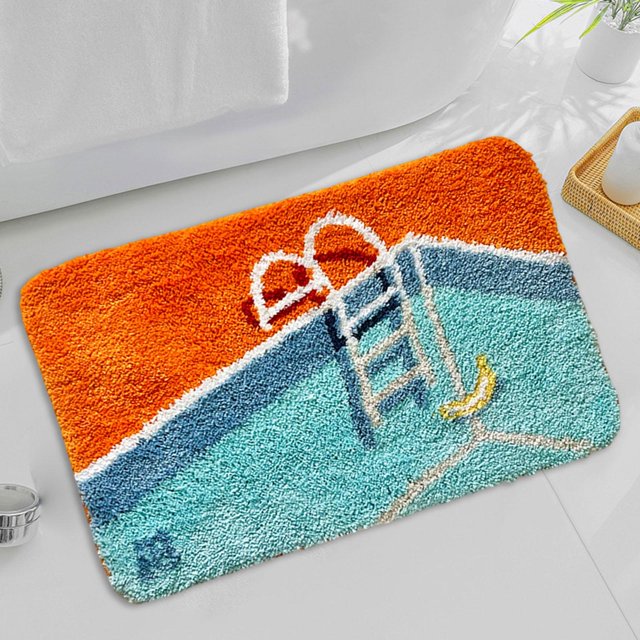 Alfombrilla para Baño/ducha, Alfombrilla para Baño, Cómodas Almohadillas Antideslizantes para Los Pies, Alfombrillas para El Dormitorio, Alfombra Suav Azul Macarena Alfombras de baño de cocina