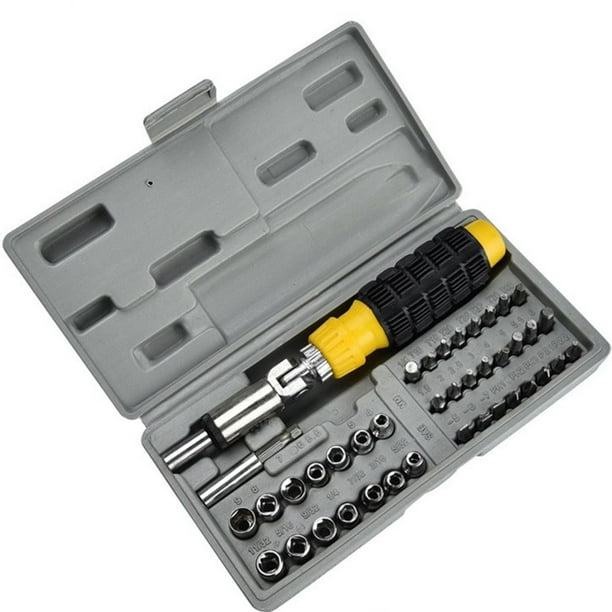 41pc Screwdriver Bit Adjustable Forward & Reverse Mini 1/4 Ratchet