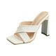 thumbnail image 2 of Sandalias con cinturón cruzado sólido para mujer, zapatos de tacón grueso súper alto de verano, pantuflas sexis a la moda Wmkox8yii  ytu1067, 2 of 7