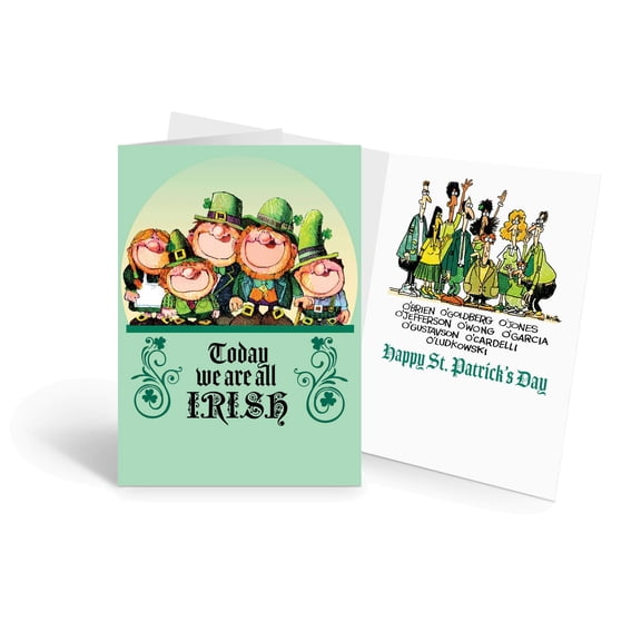 Stonehouse Collection St Patricks Day Card - Today Everyone Is Irish - 12 Funny St Patrcks Day Cards & Envelopes (Everyone Is Irish)