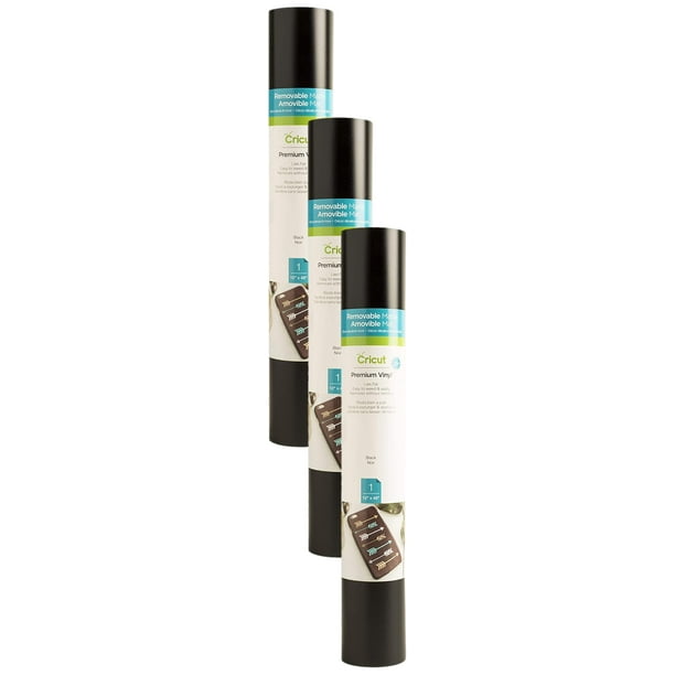 Vinilo Removible Negro Cricut Rollo 1.2 m Paquete de 3 Sin Residuo