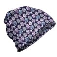 thumbnail image 1 of Floral Unisex Beanie, Rose Flowers and Succulent, Hiking Outdoors, Dark Purple Multicolor, by Ambesonne, 1 of 1