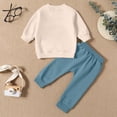 thumbnail image 6 of NOLDARES Baby Boy Toddler Fall Clothes Print Long Sleeve Pullover Tops + Pant Sets Toddler Winter Outfits 2-Piece Clothing Set(Beige,18-24 M), 6 of 9