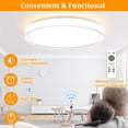 thumbnail image 3 of Depuley 18.9" Modern Dimmable LED Flush Mount Ceiling Light with Remote 3 Color Changeable Timing for Living Dining Room Bedroom, 3 of 10