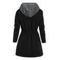thumbnail image 3 of Skpblutn Women'S Jacket Coats Winter Fall Casual Comfortable Tops Fashion Patchwork Hooded Slim Zipper Up Outwear With Pocket Neck Long Sleeve Plus Size Coat Black L, 3 of 5
