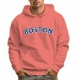 thumbnail image 6 of Men's 100% Cotton Blue BOSTON Hoodie 330g Thick Pocket Hood, 6 of 16