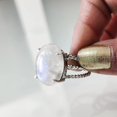 thumbnail image 2 of Natural Rainbow Moonstone Ring, Blue Fire Moonstone Ring, June Birthstone, 3 Twisted Band, 925 Sterling Silver, Womens Ring, Christmas, Thanksgiving, Handmade, Statement Jewelry, Natural Gemstone Ring, 2 of 7