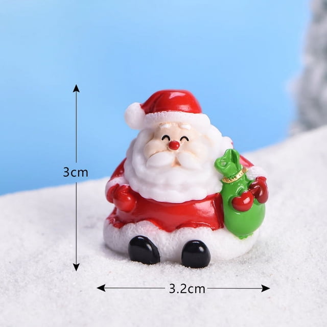 Lindo micro paisaje de muñeco de nieve de Papá Noel, decoración de bonsái de bricolaje, decoración de nieve, león marino, decoración navideña