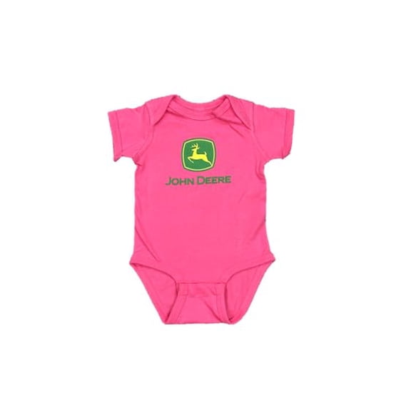 John Deere Infant Bodysuit, Girl Boy Unisex (18M, Hot Pink)