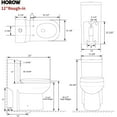 thumbnail image 5 of HOROW Small One Piece Toilets with Gold Flush Button，Dual Flush 1.28GPF Morden Bathroom Toilet w/ Seat High Short Compact Bathroom Tiny Mini Commode Water Closet 12'' Rough-in, 5 of 7