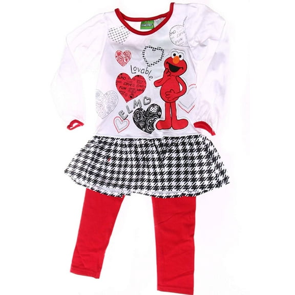Elmo Toddler Girls 2pc Set I Love Fun 4T