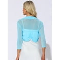 thumbnail image 4 of DARING DIVA Semi Sheer Elegant 3/4 Sleeves Blouse XL Light Blue, 4 of 6
