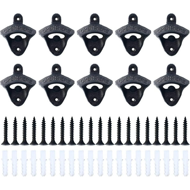 Cast Iron Wall Mounted Bottle Openers, Mounting Hardware Included