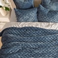 thumbnail image 2 of EVERGRACE Luxury Velvet Quilt Set Queen Size, Diamond Quilted Lightweight Velvet Comforter for All Season, Ultra Soft Oversized Bedspread Coverlet Bedding Set with 2 Pillow Shams, Stormy Blue, 2 of 8