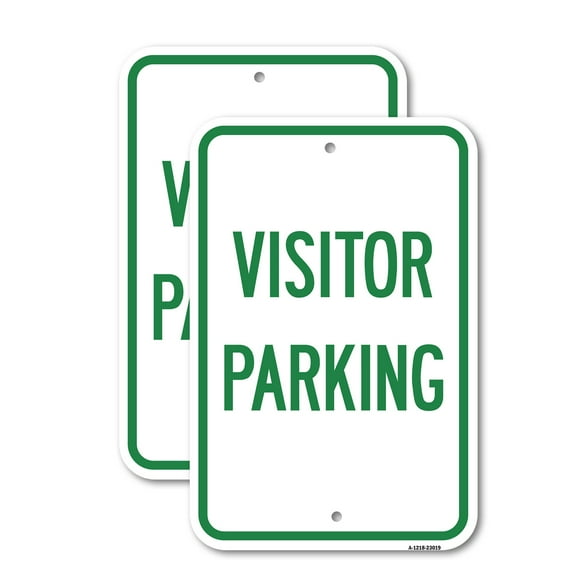 (2 Pack) Reserved Parking Sign Visitor Parking | 18" X 24" Heavy-Gauge Aluminum Sign | Rust Free Aluminum, Weather Resistant, Waterproof, Fade Resistant, 2 Pre-drilled Holes