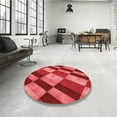 thumbnail image 4 of Ahgly Tapis Rond Lavable en Machine Intérieur Transitionnel Rouge, 7 Pieds Rond, 4 of 7