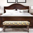 thumbnail image 2 of Queilt Bench Cover Stretch Bench Covers for Dining Room Anti-Dust Removable Bench Slipcover Washable Bench Seat Protector Cover for Living Room, Bedroom, Kitchen (Yellow Grey), 2 of 4