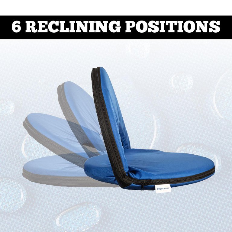 Alpcour Reclining Stadium Seat with Back Pocket - Blue - Portable