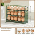 thumbnail image 2 of Rejilla para huevos para refrigerador, puerta abatible para almacenamiento de huevos, bandeja, contenedor, caja para ahorrar espacio, color verde, 2 of 7