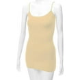 thumbnail image 3 of XT1002L Adjustable Spaghetti Strap Basic Long Cami Tunic Tank Top Plus Size Taupe XL, 3 of 5