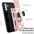thumbnail image 6 of Design for Galaxy S24 Plus/S24+ Phone Case with Ring Holder Stand Kickstand Heavy Duty Slim Shockproof Hybrid Rugged Drop Protective Cover for Samsungs24+ galaxys24+ Women 6.6 inch Rose Gold, 6 of 14