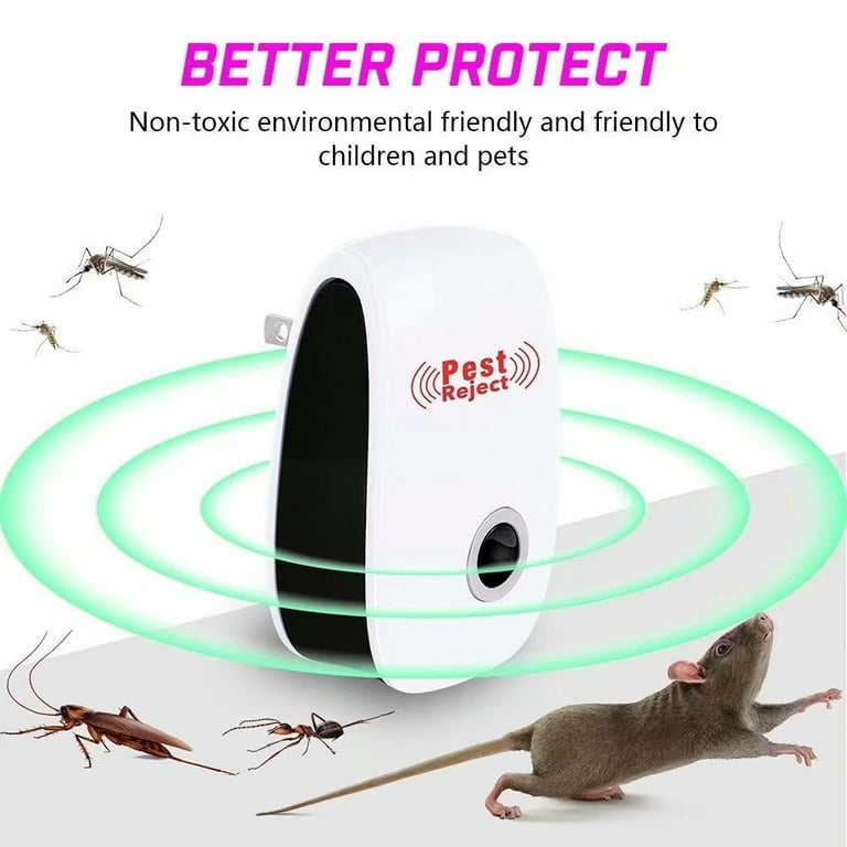 Pest Reject 6-Pack Ultrasonic Electronic Repeller Home Bug Rat
