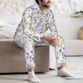 thumbnail image 7 of Naloa Daisies Flowers Men’s Pajamas Set - Long Sleeve Button Down Sleep Shirt and Pajama Bottoms Sleepwear Set-Medium, 7 of 7