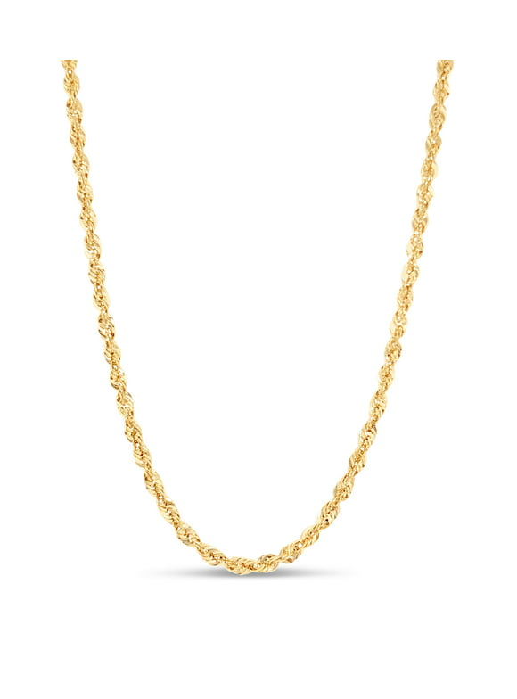 Solid 14k Gold Rope Chain Necklace