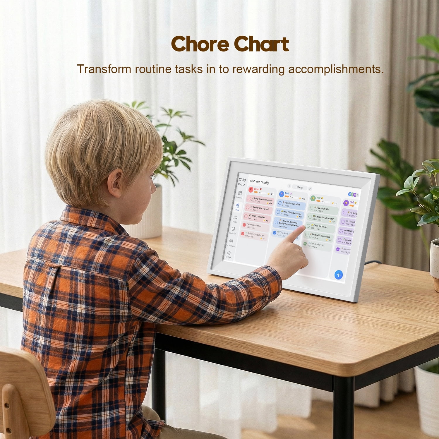 SPACWIS 10.1" Digital Calendar with IPS Touch Screen - Smart Electronic Calendar & Planner with Free App Control, Sync & Custom Alerts, Ideal Home Office Management Tool