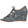 thumbnail image 3 of Womens Faux Leather Lace-up Open-toe Wedges, 3 of 8