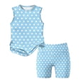 thumbnail image 4 of Summer Clothes for Child Girls Size 7 Cute Two Piece Outfits Activewear Casual Sleeveless Tee Top and Y2K Shorts Clothing Sets Light Blue 9-10 Years, 4 of 7