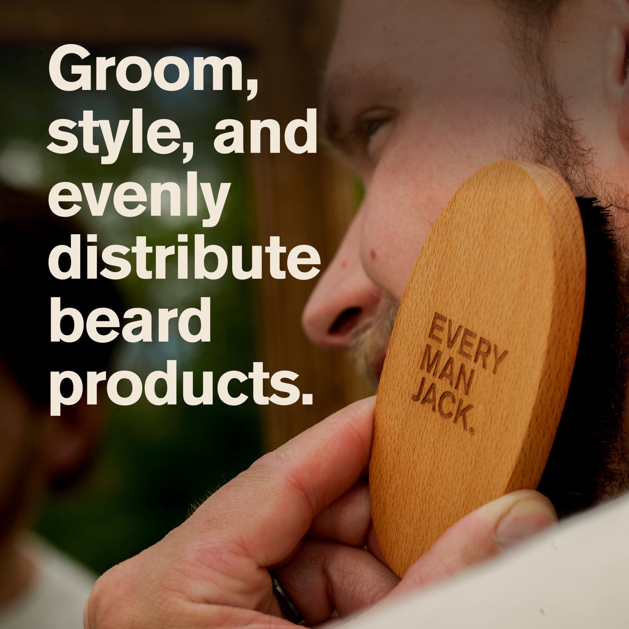 Every Man Jack Men's Beard Brush with Cruelty-Free Vegan Bristles