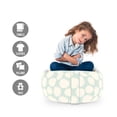 thumbnail image 2 of Pastel Storage Toy Bag Chair, Grunge Style Blemishes Pattern Round Brush Strokes Art Paint Splash Effect, Stuffed Animal Organizer Washable Bag, Large Size, Mint Green Eggshell, by Ambesonne, 2 of 3